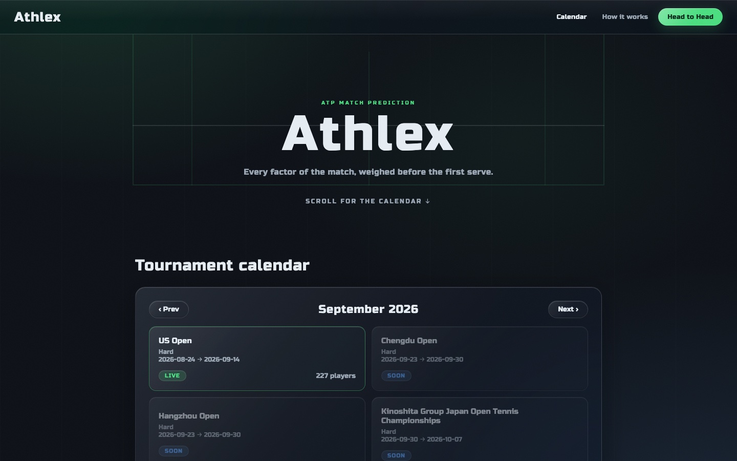 Athlex — front page